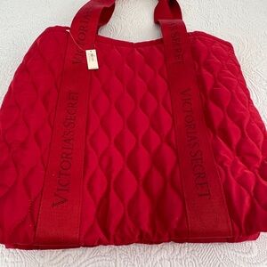 NEW Victoria's Secret Bold Red Quilted Tote
